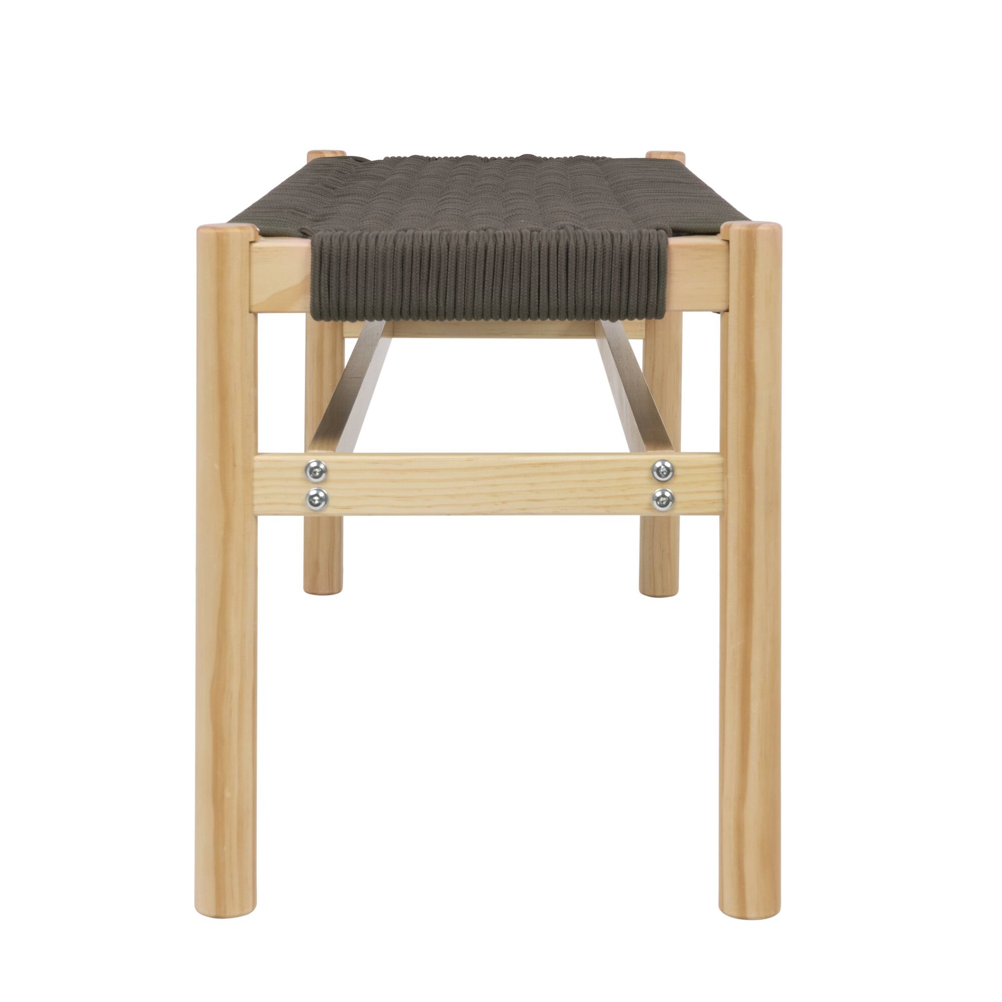 Hello Honey® Fernway 18" Solid Wood and Woven Rope Entryway Bench